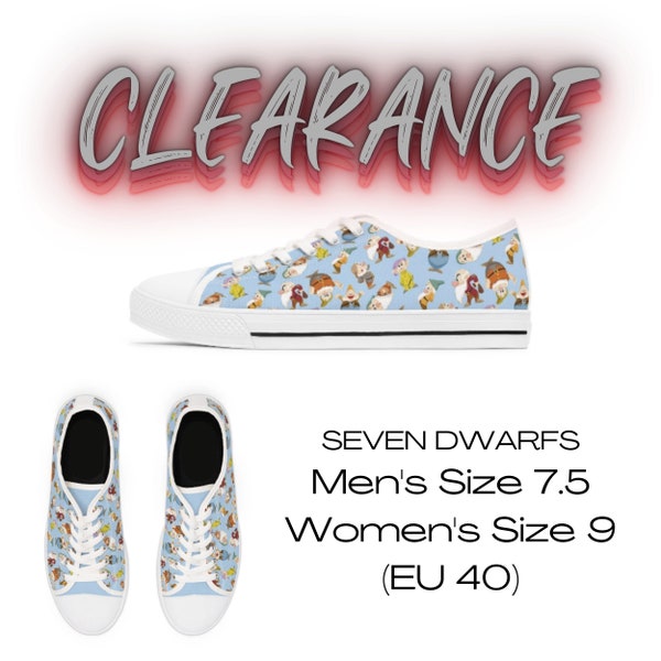 CLEARANCE Disney Seven Dwarfs Low Top Sneakers, Snow White Shoes, Seven Dwarfs Sneakers, Disney Sneakers, Disney Shoes, Seven Dwarfs Shoes