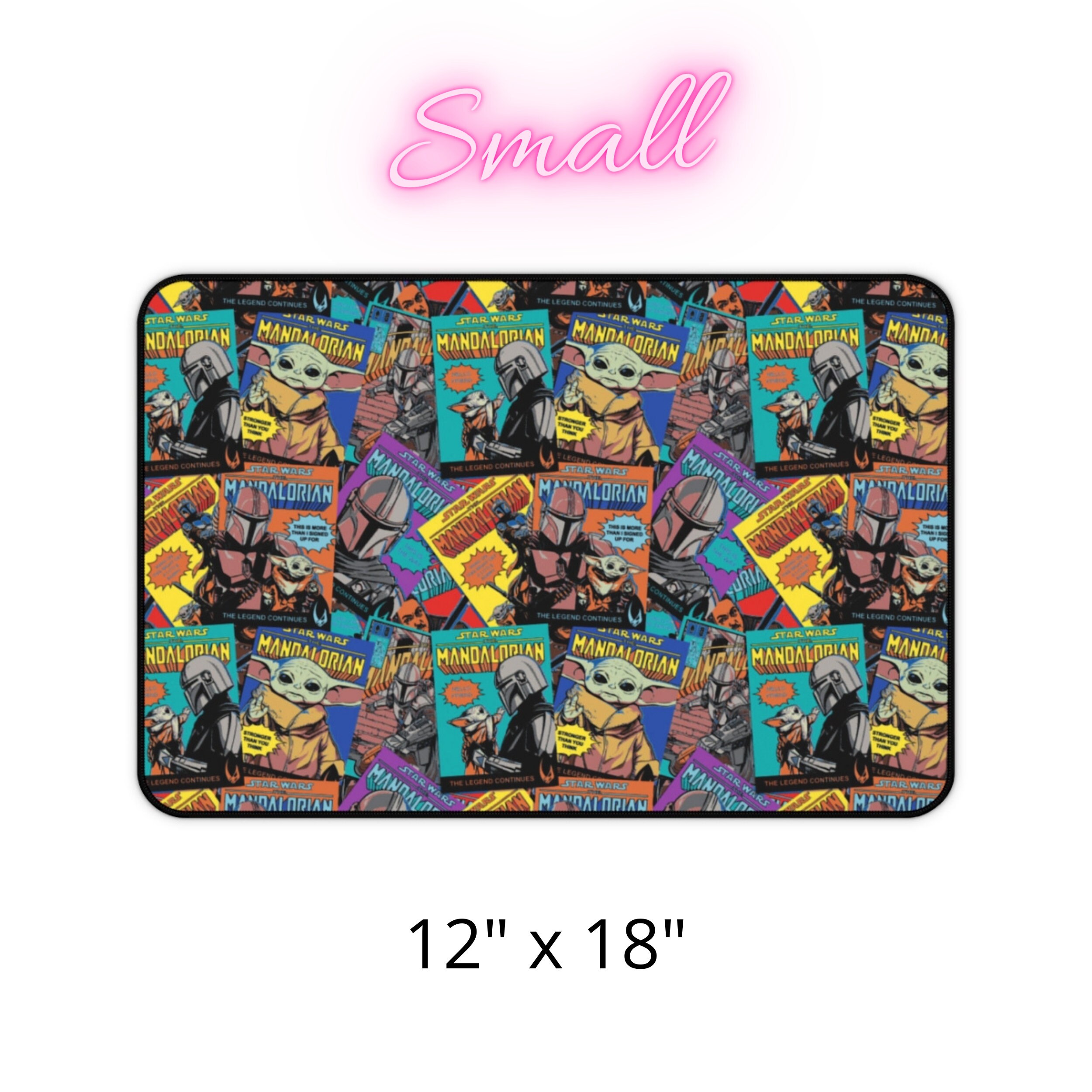 XL Star Wars Mandalorian GROGU Baby yoda Anti slip MOUSE PAD 10x8  the