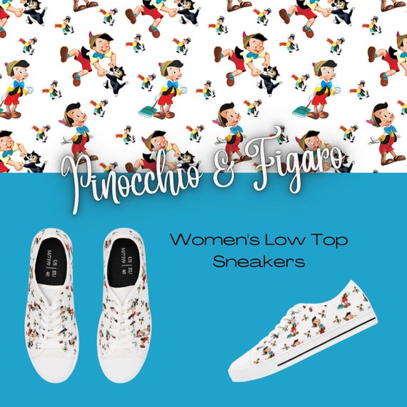 jaloezie Kruipen koffer Disney Pinocchio Women's Low Top Sneakers Pinocchio - Etsy
