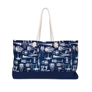 Star Wars Blueprints Weekender Bag, Disney Vacation Bag, Star Wars Bag, Star Destroyer, X-Wing, Tie Fighter, AT-AT, Star Wars Tote Bag