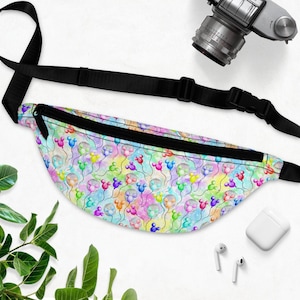 Disney Pastel Balloons Fanny Pack, Mickey Mouse Bag, Disney Fanny Pack, Mickey Bag, Disney Bag, Theme Park Fanny Pack, Mickey Fanny Pack