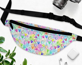 Disney Pastel Balloons Fanny Pack, Mickey Mouse Bag, Disney Fanny Pack, Mickey Bag, Disney Bag, Theme Park Fanny Pack, Mickey Fanny Pack