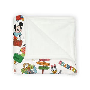 SOFT Disney Roadtrip Minky Blanket, Mickey Mouse Blanket, Minnie Mouse Blanket, Soft Disney Blanket, Donald Duck, Daisy Duck, Pluto, Goofy image 6