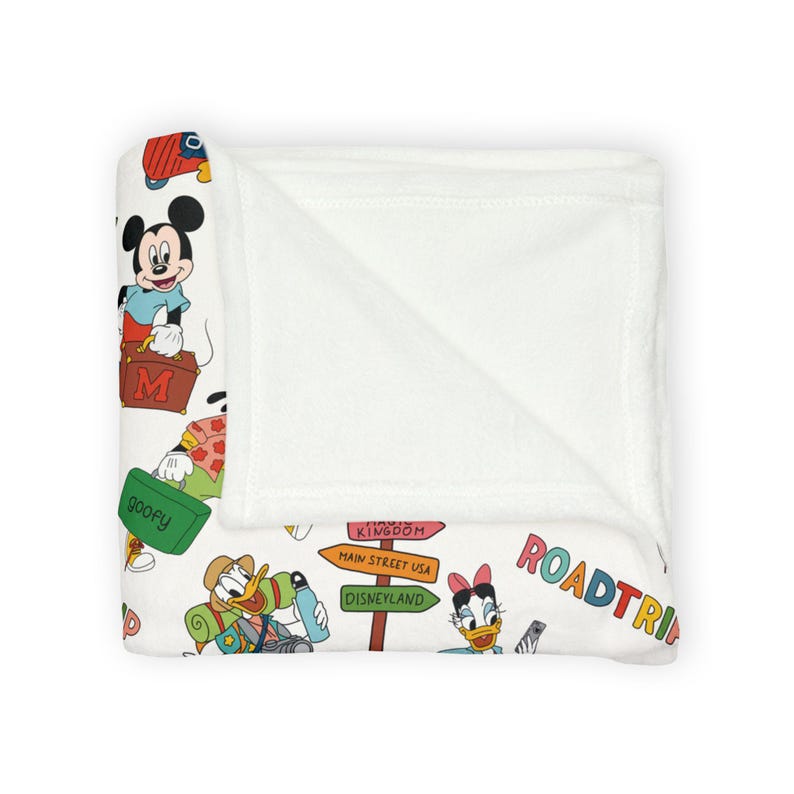 SOFT Disney Roadtrip Minky Blanket, Mickey Mouse Blanket, Minnie Mouse Blanket, Soft Disney Blanket, Donald Duck, Daisy Duck, Pluto, Goofy image 6