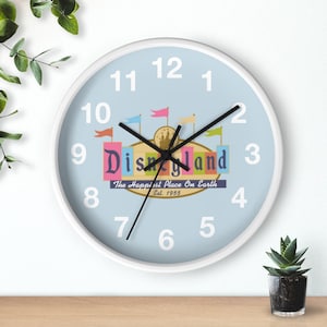 Disneyland Blue Wooden Clock, Disney Clock, Disney Gift, Disneyland Décor, Disney Home Décor, Disneyland Office Clock, Bedroom, Living Room
