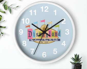Disneyland Blue Wooden Clock, Disney Clock, Disney Gift, Disneyland Décor, Disney Home Décor, Disneyland Office Clock, Bedroom, Living Room