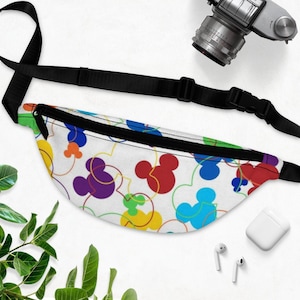 Disney Colorful Mickey Ears Fanny Pack, Disney Bag, Disney Fanny Pack, Disney Gift, Disney Vacation, Gift for Disney Trip, Mickey Ears Bag