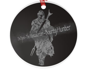 Star Wars The Mandalorian Metal Ornament, Star Wars Holiday Décor, Star Wars Christmas Ornament, Bounty Hunter Ornament, Din Djarin, Mando..
