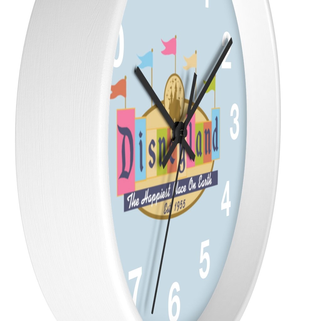 Disneyland Blue Wooden Clock, Disney Clock, Disney Gift, Disneyland Dcor