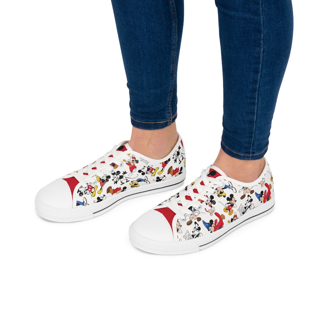 Disney Mickey Mouse Women's Low Top Sneakers Mickey Mouse Etsy