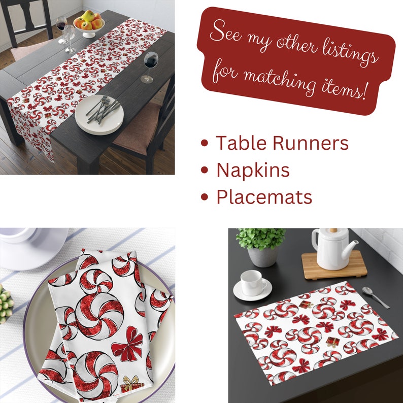 Disney Mickey Peppermints Cotton Table Runner Disney Table Etsy