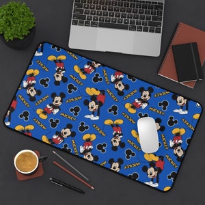 Disney Mickey Mouse Blue Desk Mat, Disney Mouse Pad, Mickey Mouse Office, Disney Office, Mickey Mouse Pad, Disney Mat, Mickey School Desk