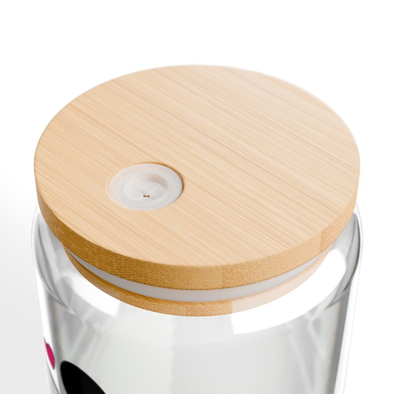 Disney Mickey and Minnie Sipper Glass with Bamboo Lid & Straw, 16oz Glass Tumbler, Mickey Mouse Tumbler, Disney Cup, Minnie Mouse Tumbler image 7