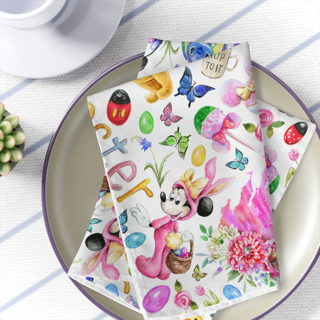 SET of 4 Disney Easter Cloth Napkins, Disney Napkins, Winnie the Pooh