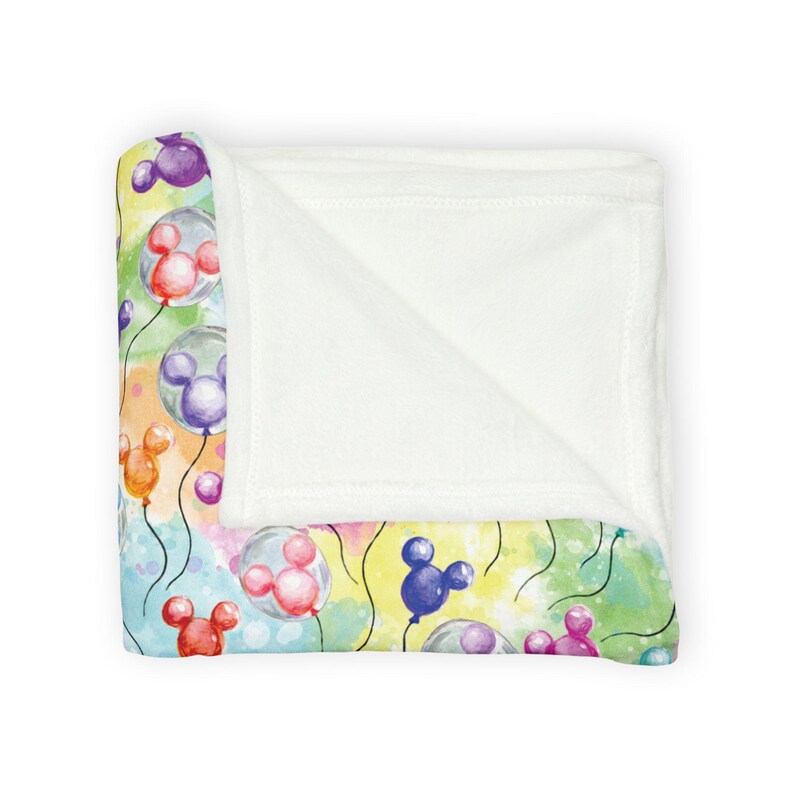 SOFT Disney Mickey Watercolor Balloons Minky Blanket, Disney Blanket, Mickey Balloons Blanket, Soft Disney Blanket, Mickey Mouse, Disneyland image 6