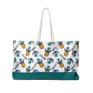 Disney Stitch Pineapples Weekender Bag, Disney Vacation Bag, Stitch Tote Bag, Disney Tote, Pineapple Bag, Lilo and Stitch, Disney Stitch Bag