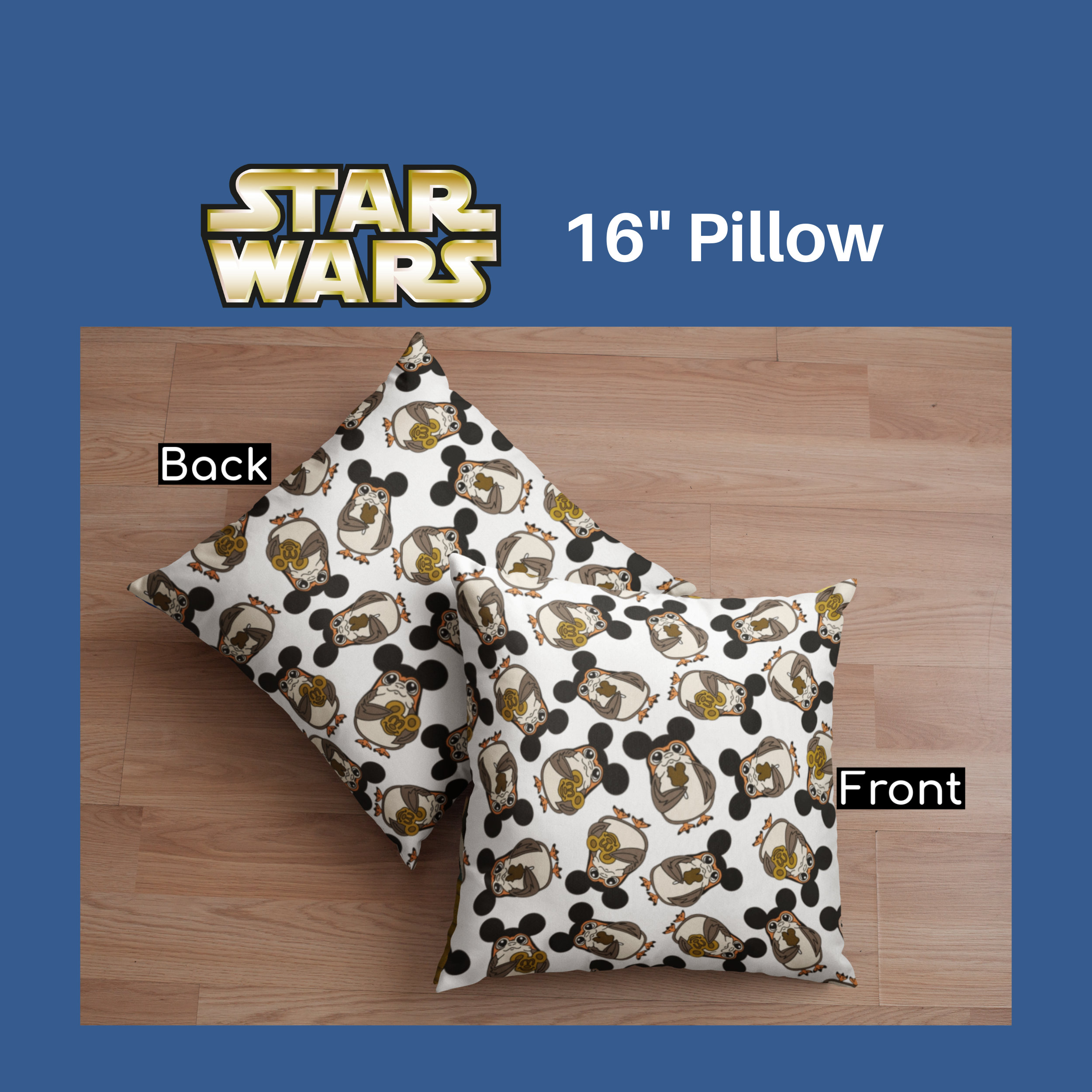 Chewie and Porg - Throw Pillow