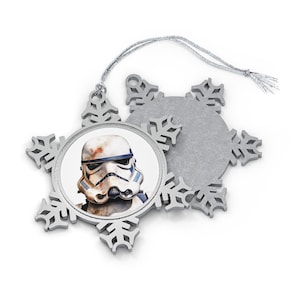 Star Wars Stormtrooper Pewter Snowflake Ornament, Christmas Decoration, Star Wars Holiday Gift, Star Wars Ornament, Stormtrooper Ornament