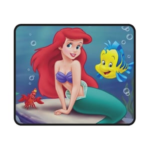 Disney Little Mermaid Non-Slip Mouse Pad, Disney Desk Pad, Little Mermaid Office, Disney Home Décor, Ariel Mouse Pad, Sebastian, Flounder