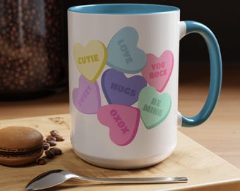 Valentine Hearts Coffee Mug, 11oz or 15oz, Valentine's Day Gift, Gift for Valentine, Valentine's Day Coffee Mug, Anniversary Gift