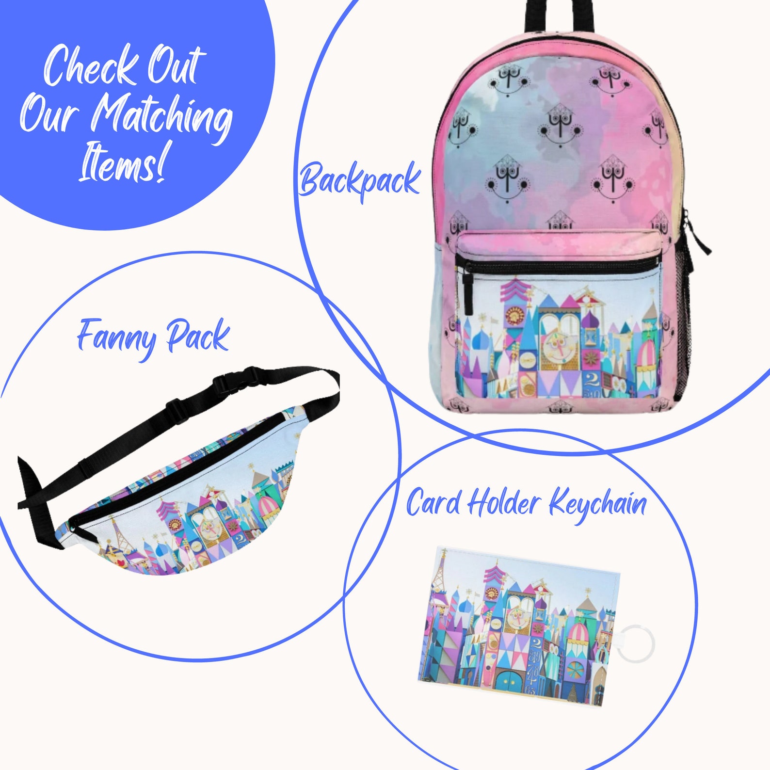 Disney Small World Backpack Theme Park Backpack Small World Etsy