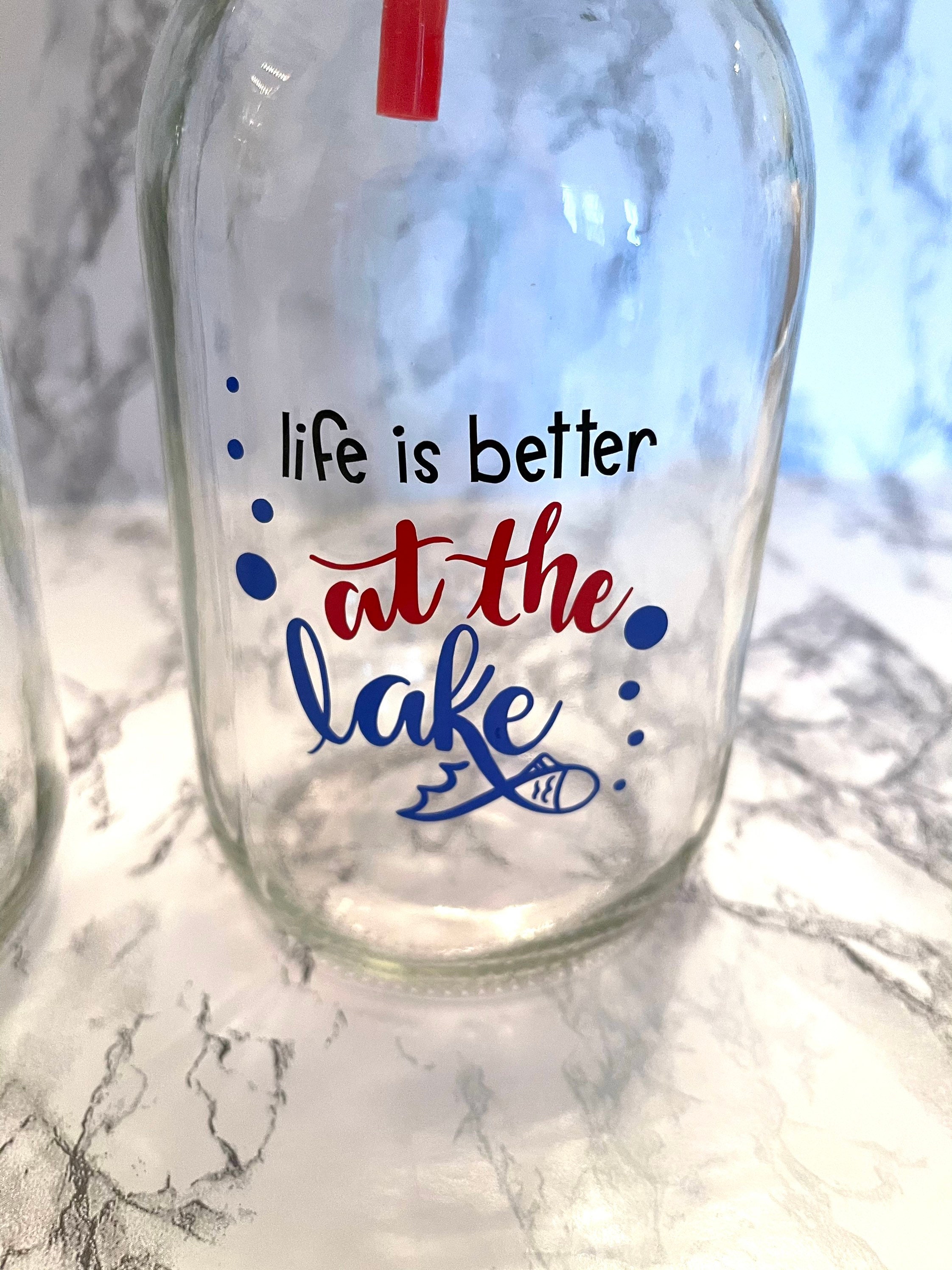 READY TO SHIP Set of 2 Mason Jars Lake Drinks Lake Cup Etsy