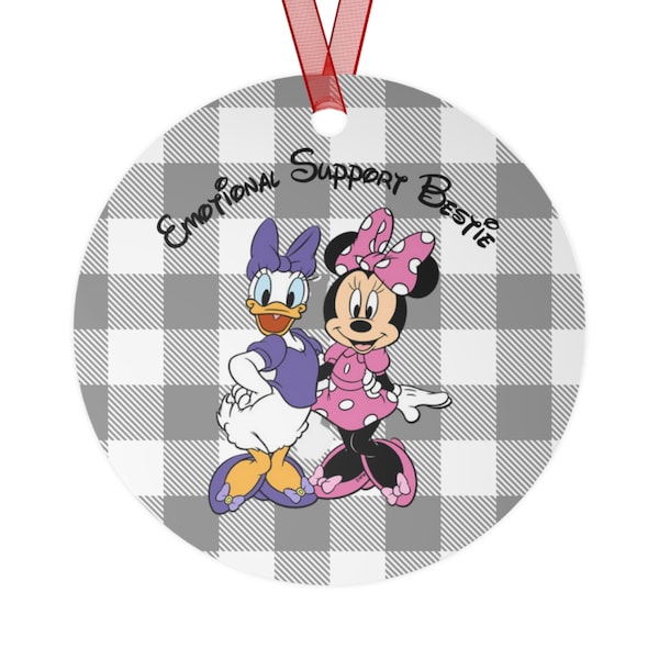 Disney Daisy & Minnie Metal Ornament, Disney Holiday, Christmas Ornament, Daisy Duck Ornament, Minnie Mouse Ornament, Gift for Best Friend