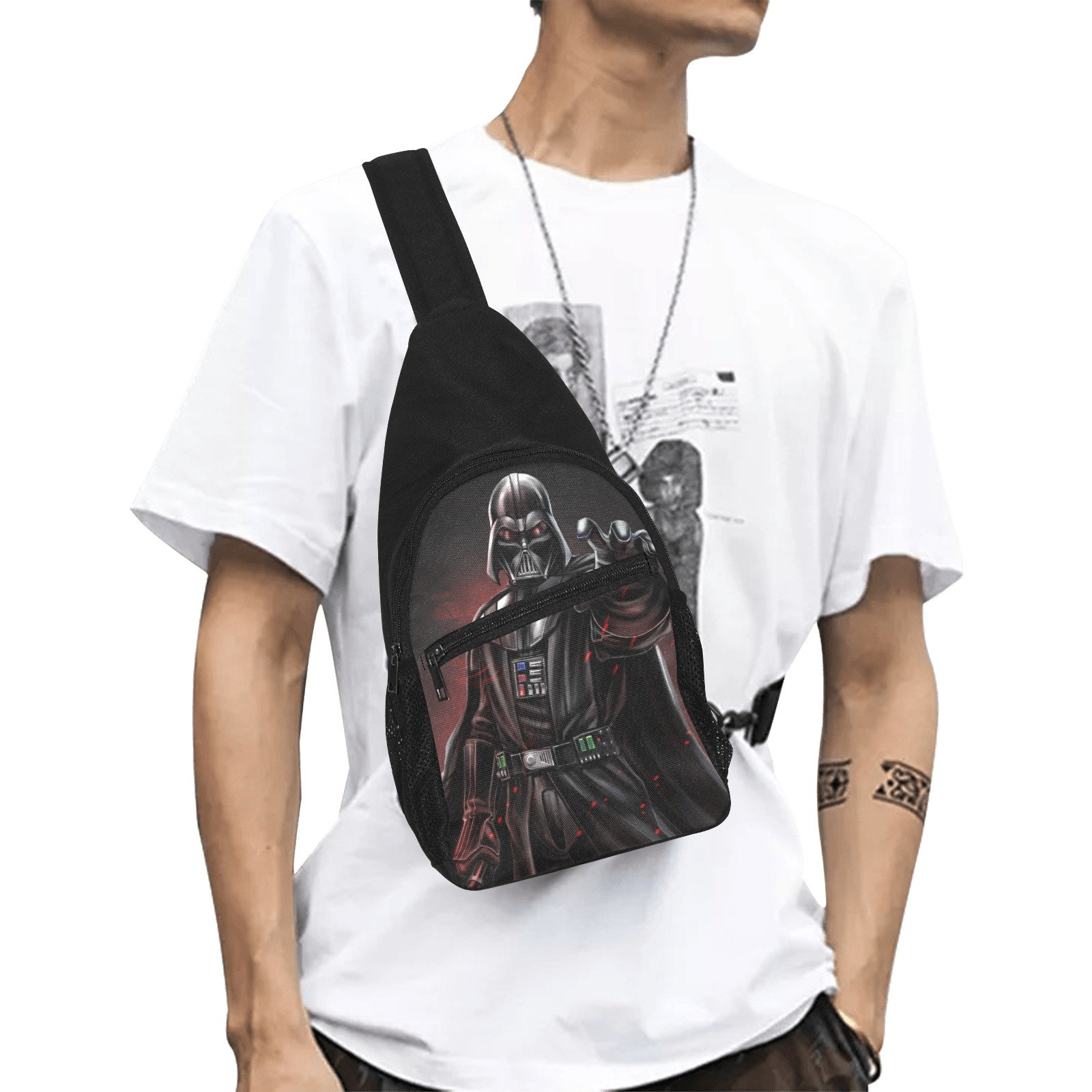 NWT Disney Parks Star Wars Darth Vader Sling Bag Unisex Black Backpack m58751038604_1.jpg main image 4