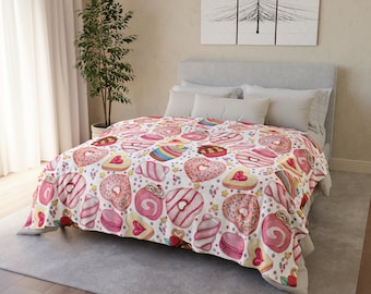 SOFT Sweet Treats Blanket, Winter Blanket, Holiday Fleece Blanket, Soft Winter Blanket, Valentine's Blanket Gift, Cupcakes Blanket, Cookies