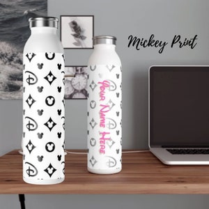 CUSTOM Disney Mickey &quot;D&quot; Print Stainless Steel Water Bottle, Mickey Tumbler, Disney Water Bottle, Custom Tumbler, Mickey Water Bottle