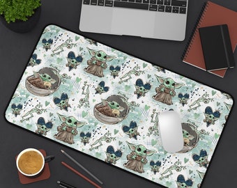 Alfombrilla de escritorio de Grogu y Ranas de The Mandalorian, Oficina Mandalorian, Alfombrilla de escritorio de Baby Yoda, Oficina de Star Wars, Alfombrilla de escritorio de Grogu, Rebeldes, Imperio, Regalo de Grogu