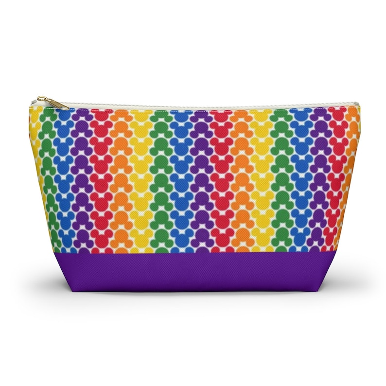 Disney Rainbow Mickeys Accessory Pouch w T-bottom, Disney Cosmetic Bag, Mickey Mouse Bag, Mickey Makeup Bag, Disney Bag, Mickey Travel Bag image 1