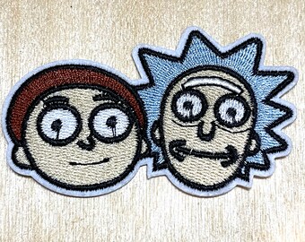 LOTS 5PCS  Rick & Morty Face Iron On Embroidered Patch Applique