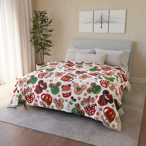 SOFT Disney Holiday Snacks Minky Blanket, Christmas Blanket, Holiday Fleece Blanket, Soft Disney Blanket, Mickey Blanket, Minnie Blanket