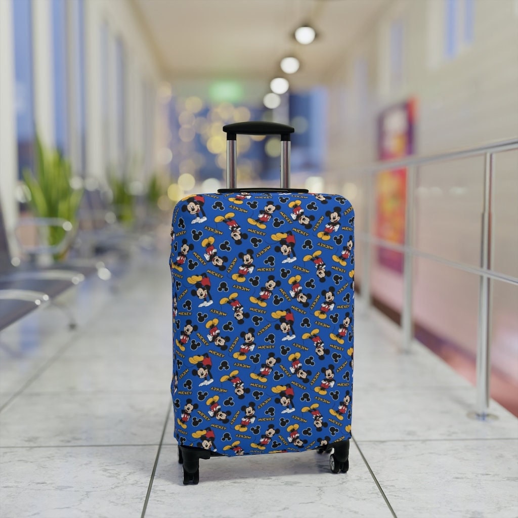 Disney Mickey Mouse on Blue Luggage Cover Disney Vacation Travel Suitcase Cover Mickey Mouse Suitcase Cover Disney Mickey Luggage Cover Etsy