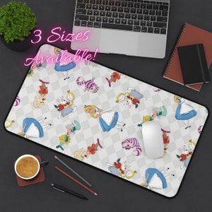 Disney Alice in Wonderland Desk Mat, Disney Mouse Pad, Cheshire Cat Office, Disney Office, White Rabbit, Mad Hatter, Alice Wonderland Office