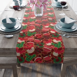 Disney Christmas Cookies Table Runner, Disney Table Runner, Mickey Décor, Disney Décor, Holiday Table Runner, Holiday Cookies Table Runner