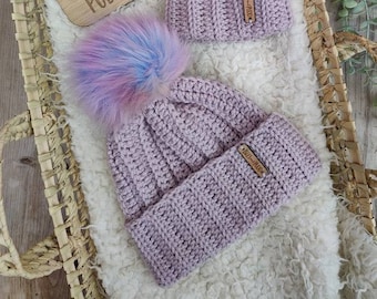 Bobble Hat, Rainbow Hat, Rainbow Pom Pom, Twinning Hats, Matching Kids Hats, Baby Hat, Kids Hat, Girls Hats, Boys Hat, Ladies Hat