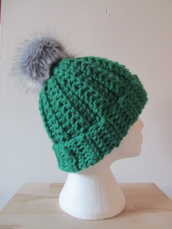 boys green bobble hat