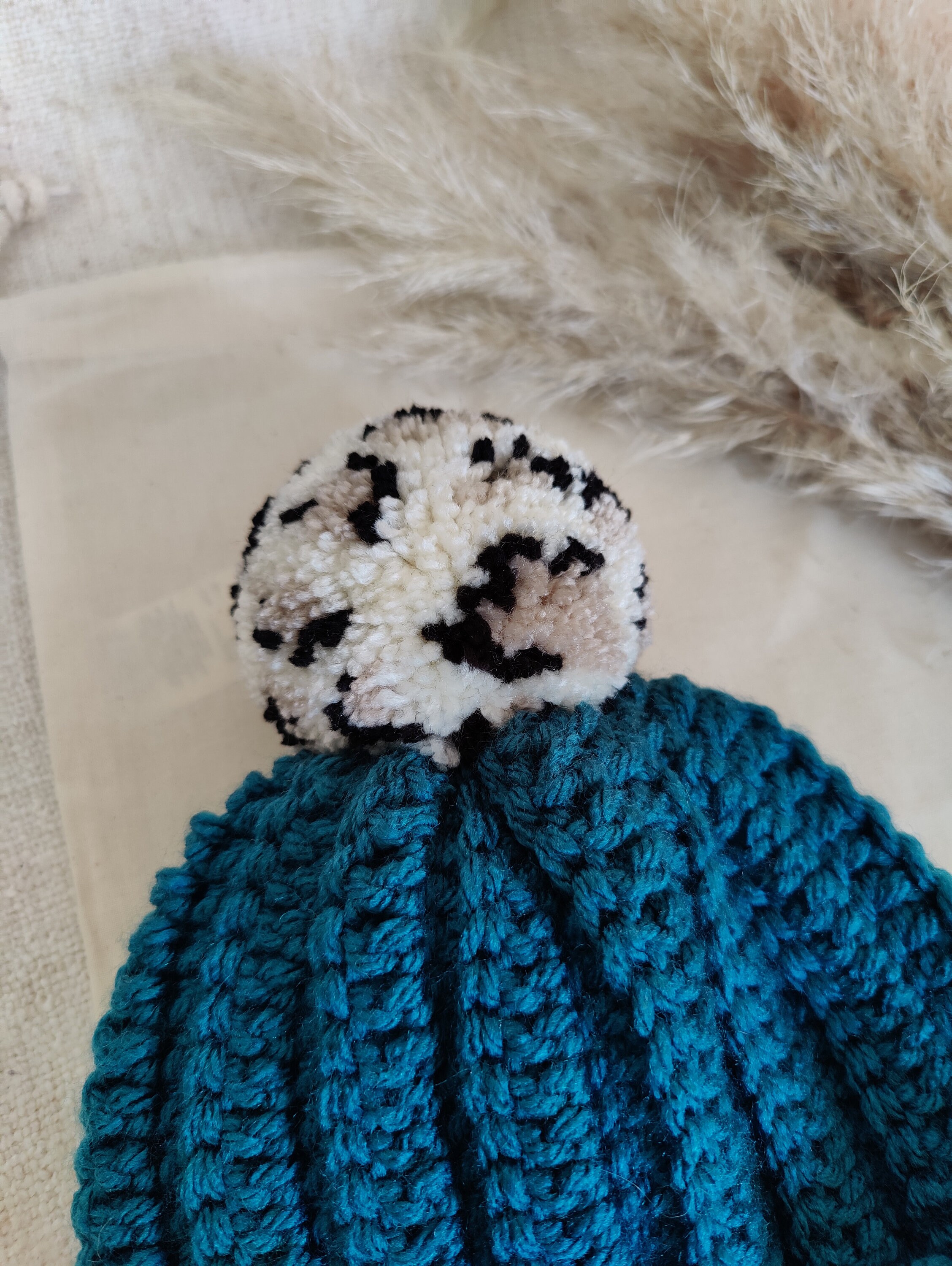 Leopard Print Pom Pom Bobble Hat in the UK Baby Bobble Hat Etsy