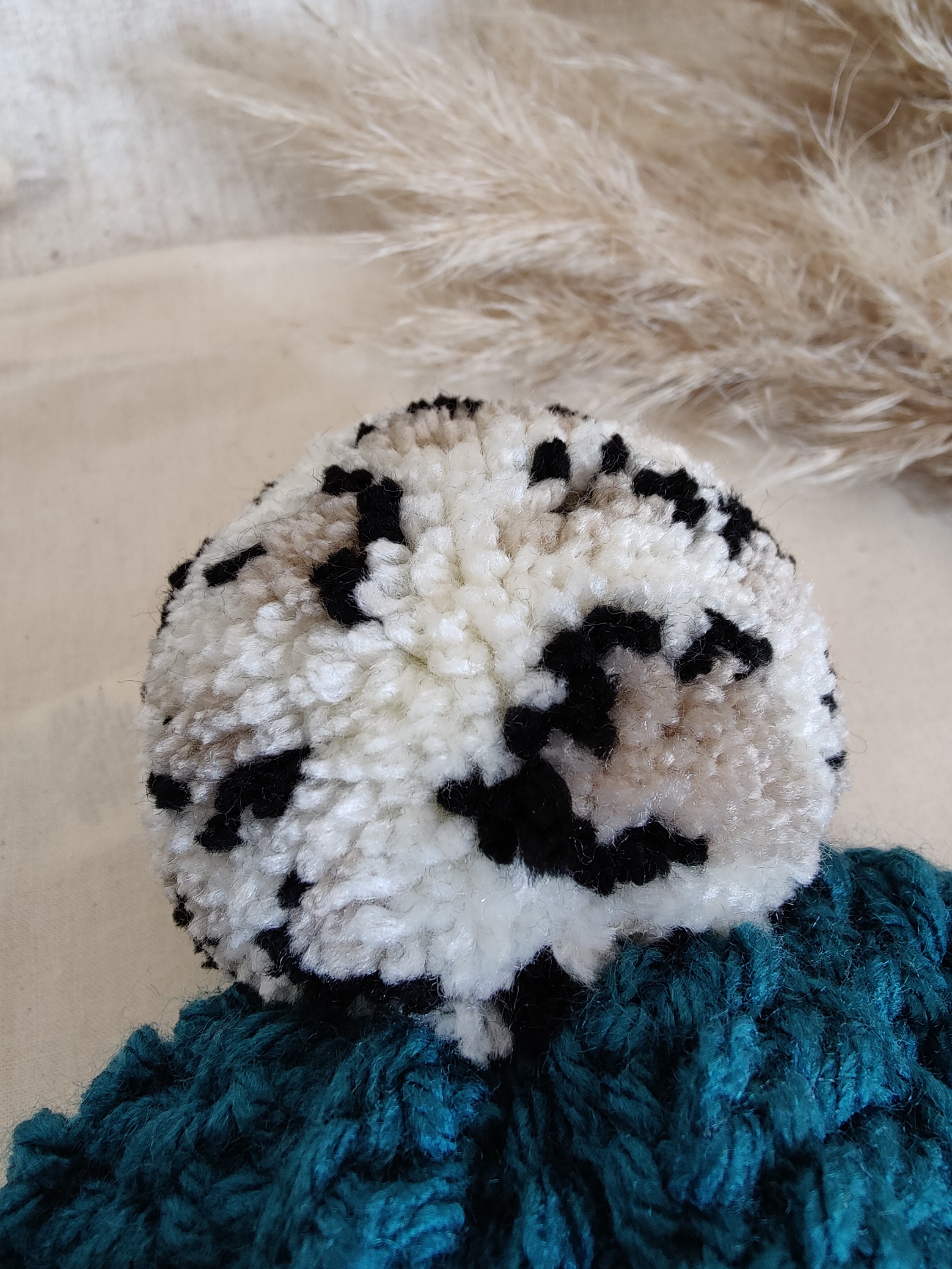 Leopard Print Pom Pom Bobble Hat in the UK Baby Bobble Hat Etsy