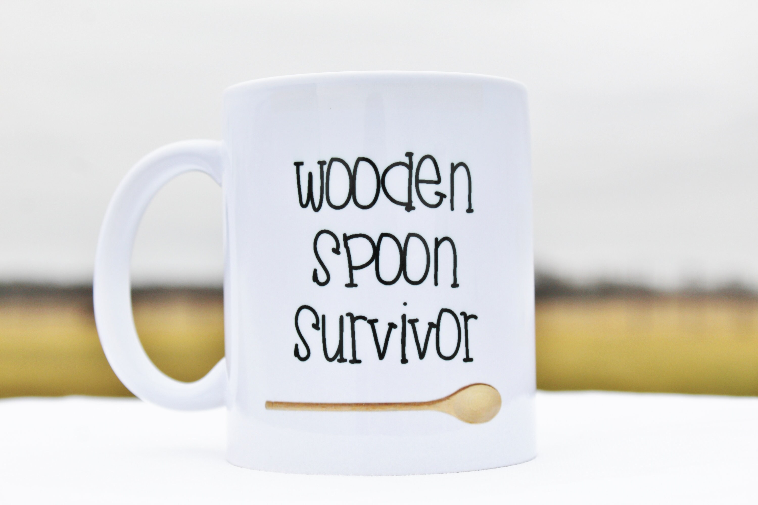Funny Coffee Mug,funny Coffee Cup,wooden Spoon Survivor,funny Coffee Mug Gift for Women,funny