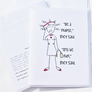 Greeting Cards for Nurses| Be a Nurse They Said It&#39;ll Be Fun They Said| Set of 3 Nurse Cards| Nurse Card Gift| Nurse Appreciation Gift