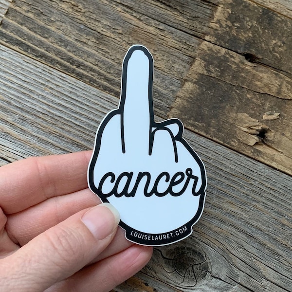 Fuck Cancer Sticker, Middle Finger Cancer Sticker, Fuck Cancer Gift, Cancer Treatment Gift, Chemotherapy Gift, Cancer Sucks Sticker