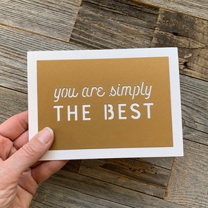 You Are Simply The Best Card, You&#39;re simply the best card, Schitt&#39;s Creek card, Thank You card, Love Card, Friend Card, You Are The Best