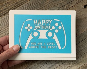 Video Game Birthday Card, Playstation Card, Gamer Birthday Card, Nintendo Birthday Card, Level Up Card, PS5 birthday, xbox birthday