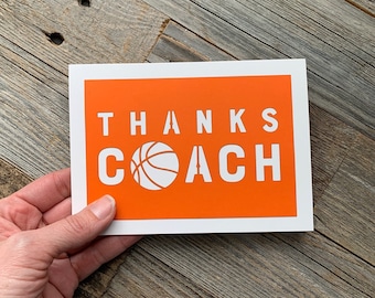 Basketball Coach Card, Thank You Coach Card, Thanks Coach Card, Basketball Coach Thank You Card, Thank You Coach Card, Thank You Card