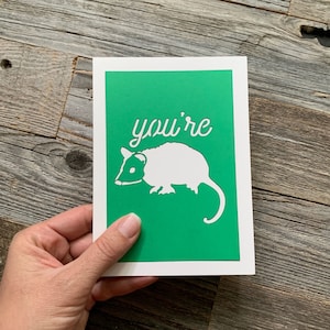 You&#39;re Awesome Card, You&#39;re Possum Card, You&#39;re Opossum Card, Pun Card, Awesome Pun Card, Valentines Day Card, Awesome Friend Card