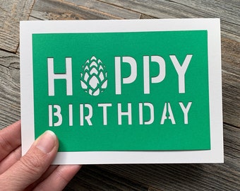 Hoppy Birthday Card, Beer Lover Card, Guy Birthday, Cute Pun Birthday Card, Birthday Card for Man, Birthday Card for a Man, Card for Dad