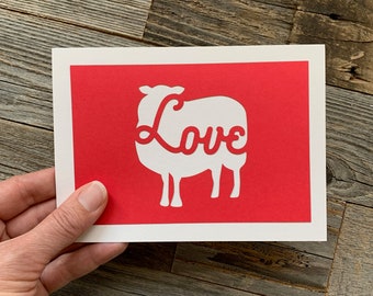 Love You Card, Love Ewe Card, Valentines Day Card, Love Card, Anniversary Card, Blank Love Card, Love Pun Card, Funny Valentine Card